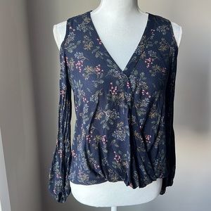 George Floral Wrap Blouse/Top with Cut Out Shoulders